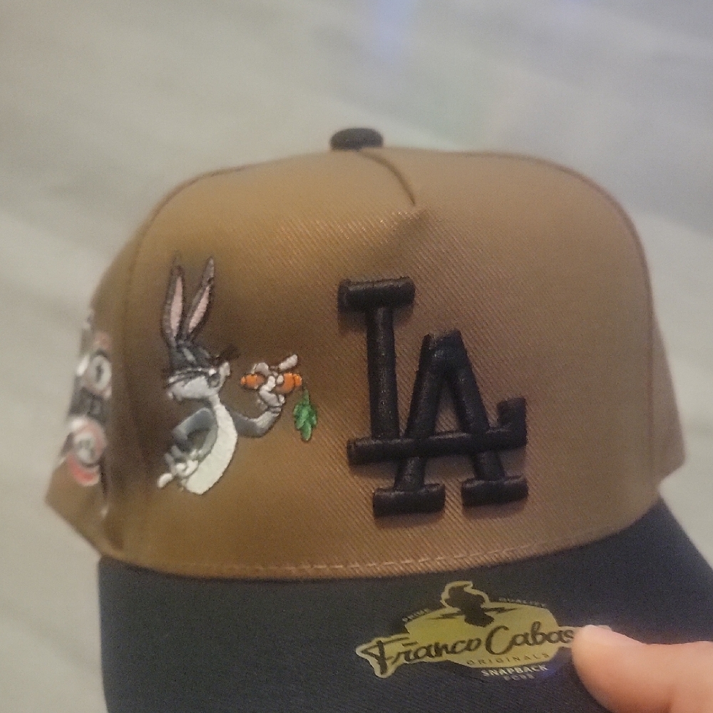 Brown Mens  Cap with Cartoon Embroidery